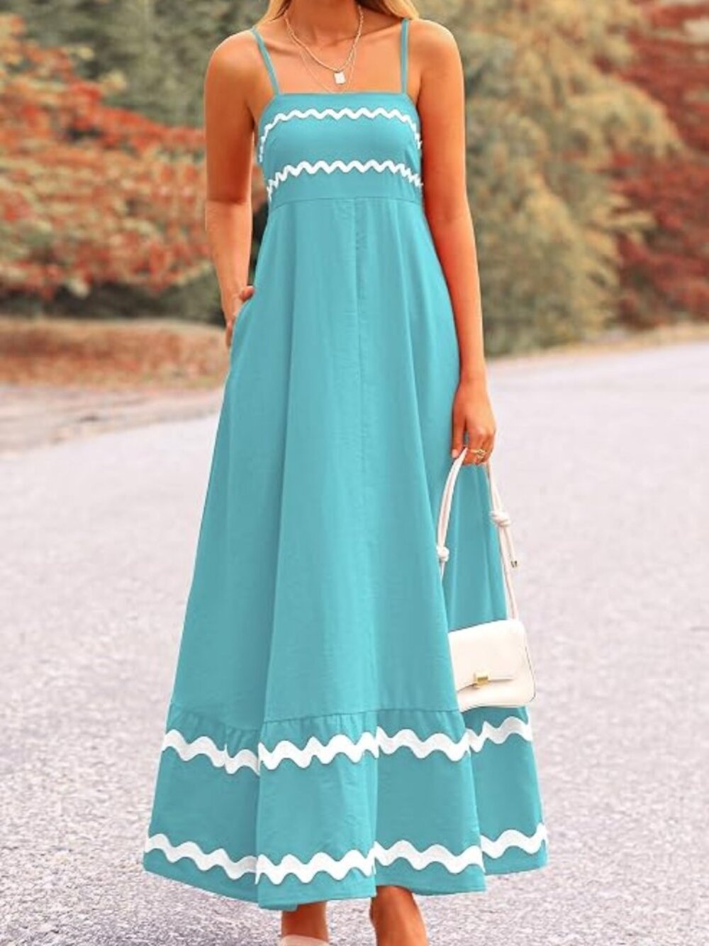 Women's 2026 Summer Flowy Maxi Dress Casual Sleeveless Spaghetti Strap Ruffle Be